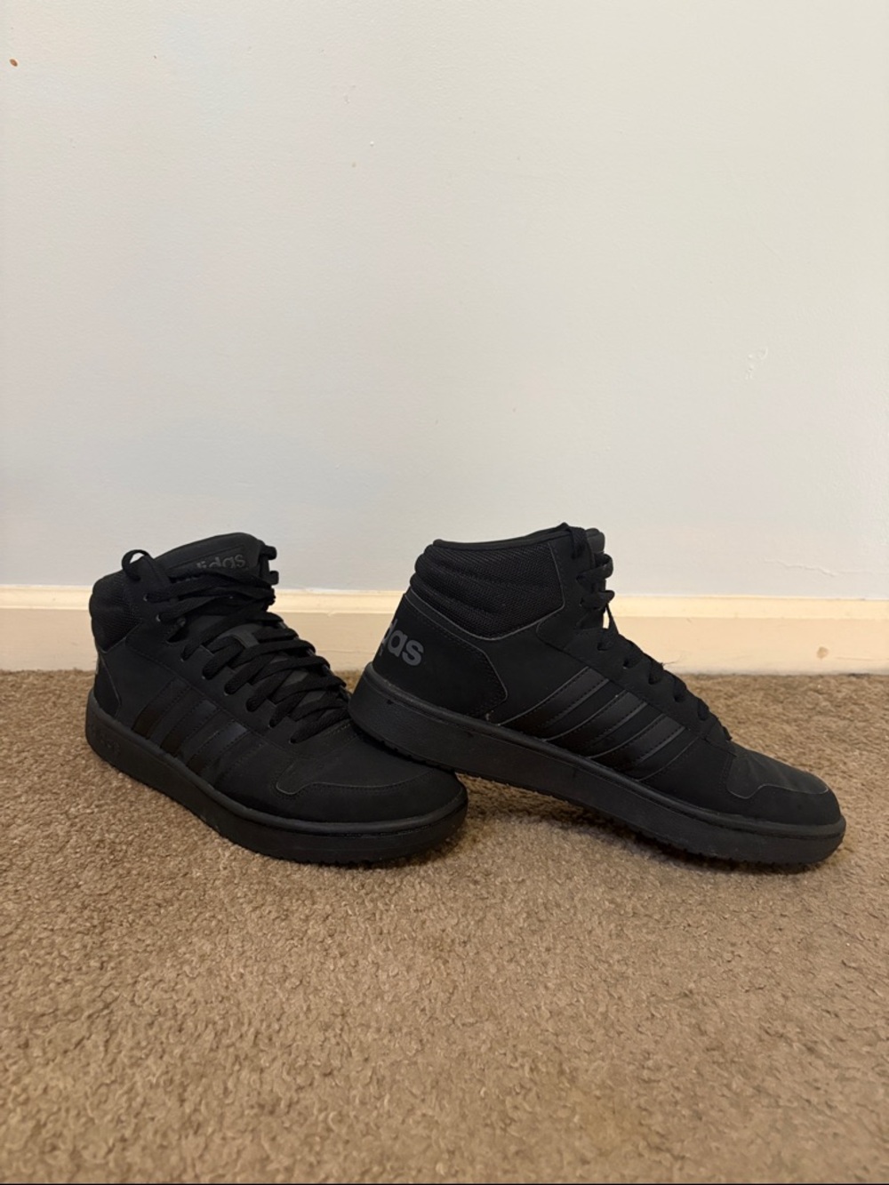 adidas Black High-Top Sneakers with Subtle Branding